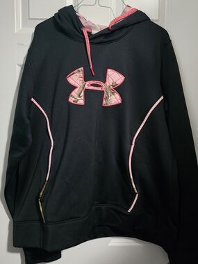 Under Armour Black Hoodie with Pink Camo Logo